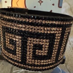 Black and Gold Crystal Embellished Bracelet